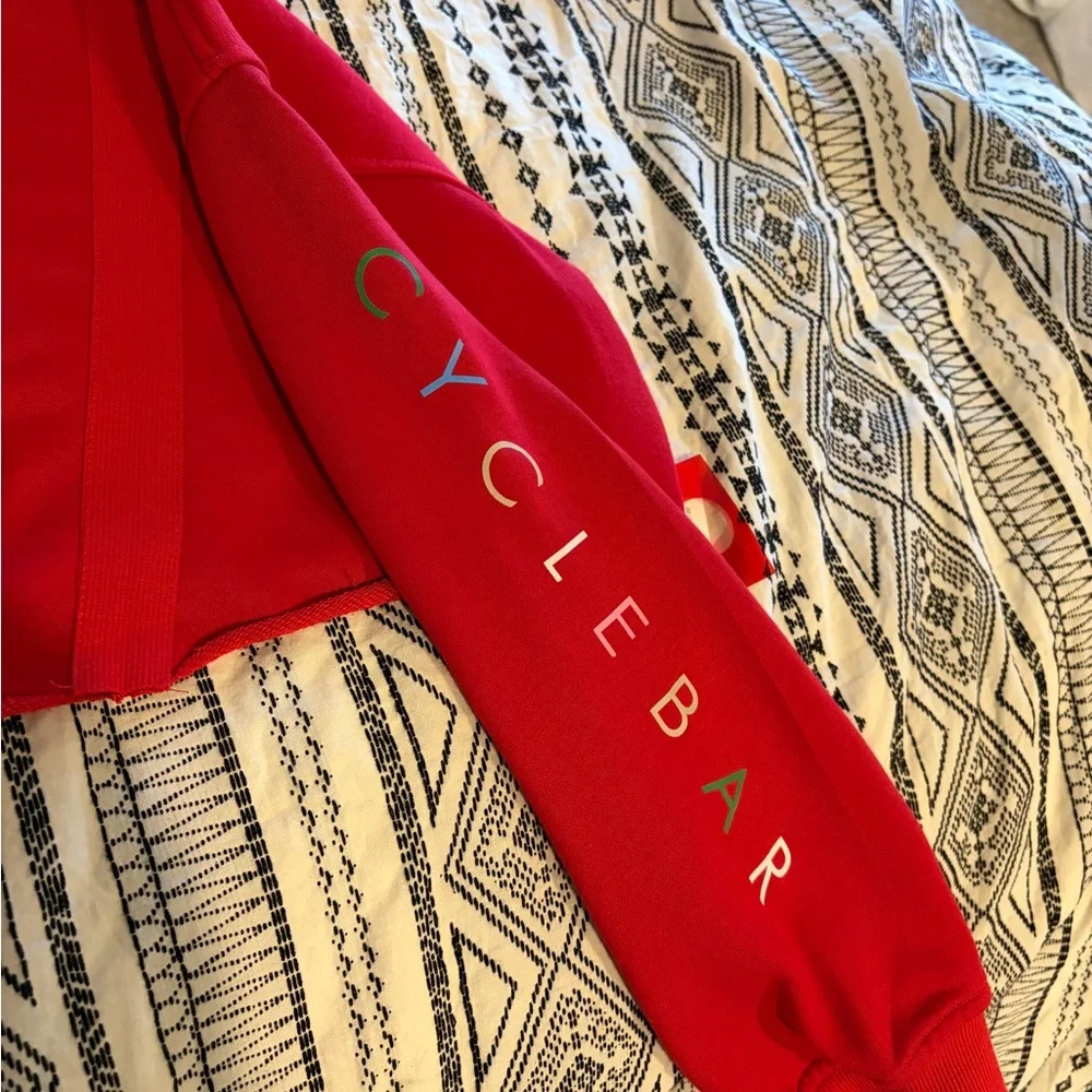 Cyclebar Red Half-Zip Pullover Sweatshirt - Picture 3 of 4